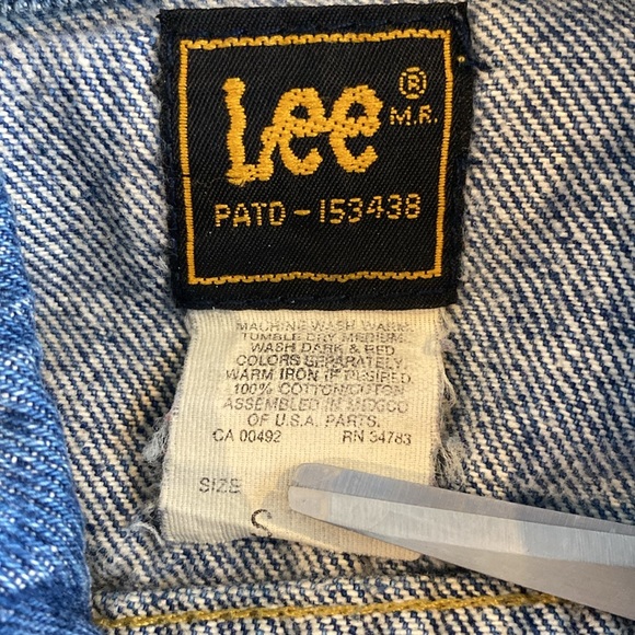 Vintage Lee Trucker Jean Jacket Zig Zag Stitch #153438 SZ S - Picture 11 of 15